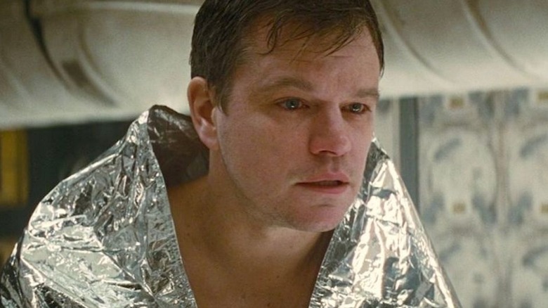 Mann in space blanket
