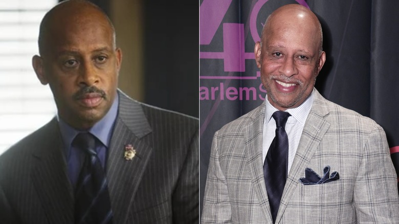 Roy Montgomery frowning in "Castle" and Ruben Santiago-Hudson smiling at the Harlem Stage Gala in New York in 2024.