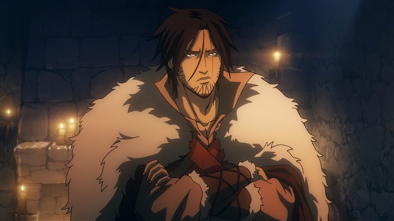 Trevor Belmont standing with crossed arms in Castlevania (2017)