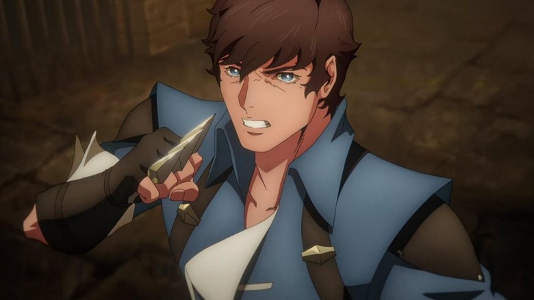 Richter wielding spiked knuckles in Castlevania: Nocturne (2023)