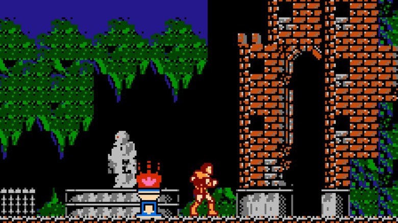 Simon Belmont entering castle in Castlevania (1986)