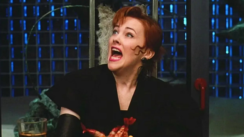 Delia screaming at the dinner table in Beetlejuice