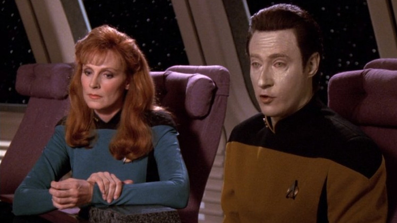 Data and Crusher talking
