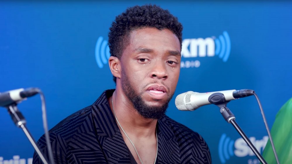 Chadwick Boseman during a SiriusXM interview event for Black Panther in 2018