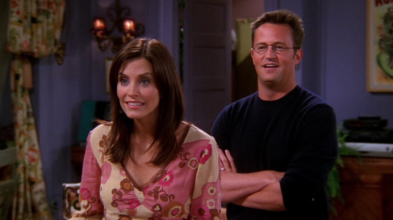 Chandler and Monica break the news to Joey