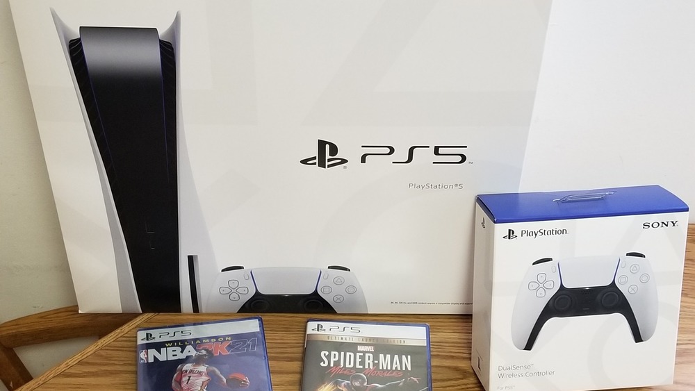 PlayStation 5 box and games