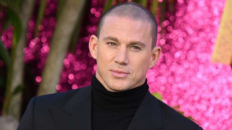 Channing Tatum wearing a black suit
