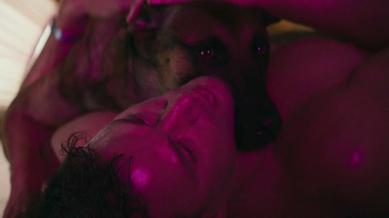 Jackson Briggs being comforted by Lulu after a seizure