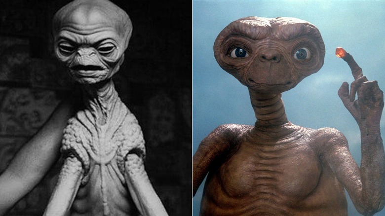 Concept puppet for E.T. and the final design in "E.T.: The Extra-Terrestrial" (1982)