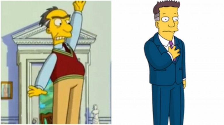 Gil in "The Simpsons" (left) and in "The Simpsons Movie" (right)