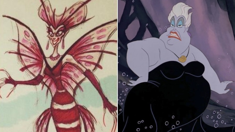 Ursula concept art and Ursula in "The Little Mermaid" (1989)