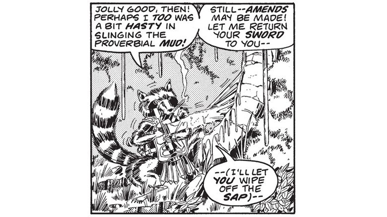Comic strip with Rocket Racoon