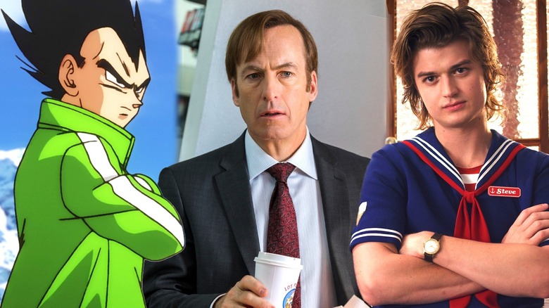 Composite image of Vegeta, Saul, and Steve