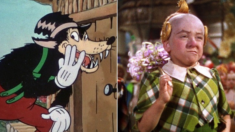 The Big Bad Wolf in "The Three Little Pigs" and the Lollipop Guild leader in "The Wizard of Oz"