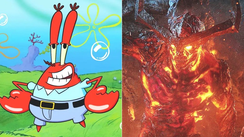 Mr. Krabs in "SpongeBob Squarepants" and Surtur in "Thor: Ragnarok"