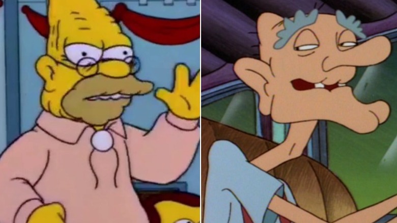 Grampa Simpson in "The Simpsons" and Grandpa Phil in "Hey Arnold!"