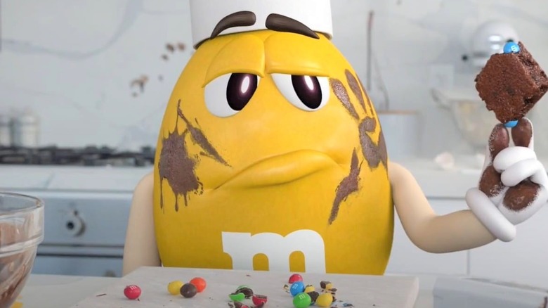 Yellow M&M frowning