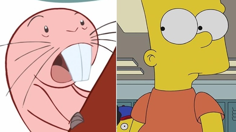 Rufus from "Kim Possible" and Bart from "The Simpsons"