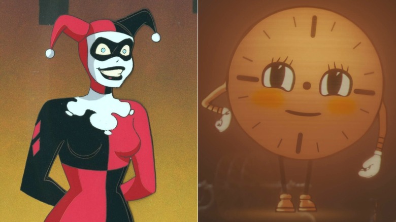 Harley Quinn from "Batman The Animated Series" and Miss Minutes from "Loki"