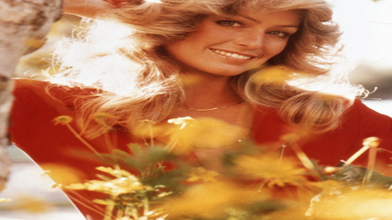 Farrah Fawcett poses
