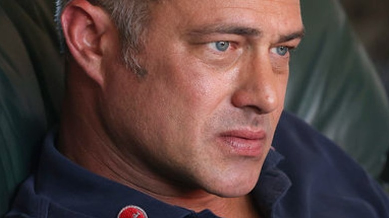 Taylor Kinney as Kelly Severide looking serious