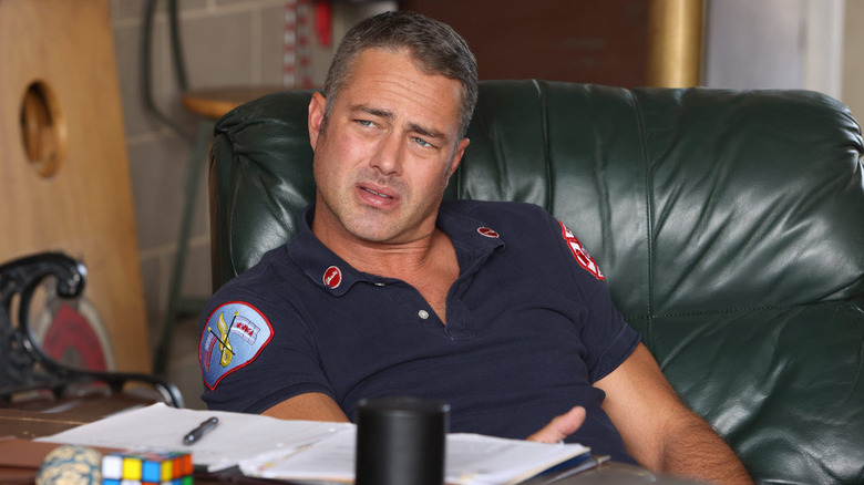 Kelly Severide sitting in his chair