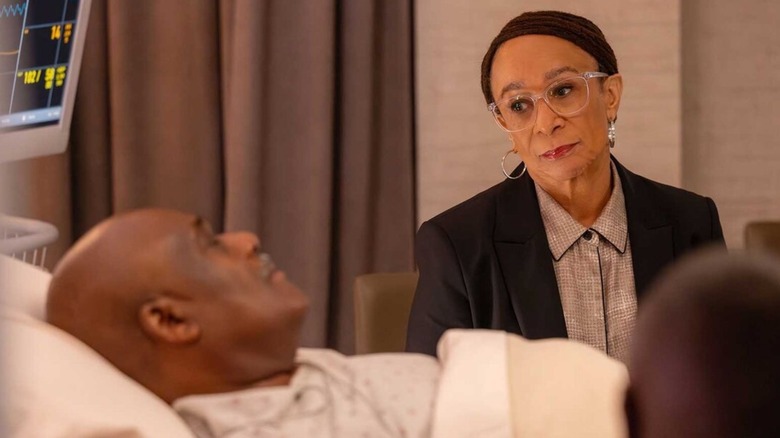 Sharon at Bert's bedside in 