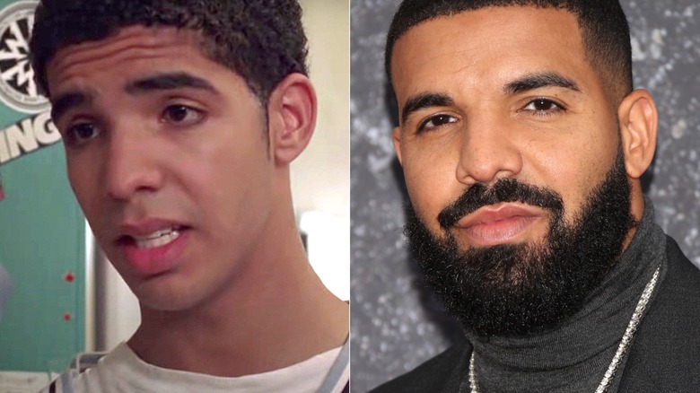 Drake in Degrassi and in 2019 split image