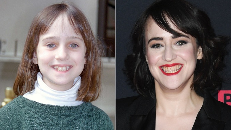 Mara Wilson young and old split image