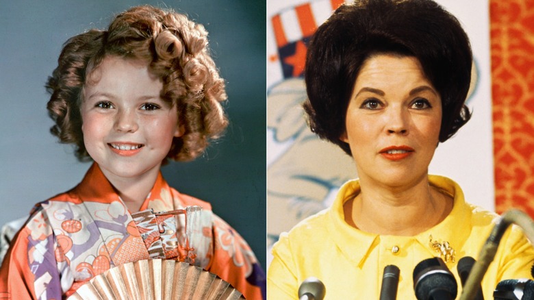 Shirley Temple young and old split image