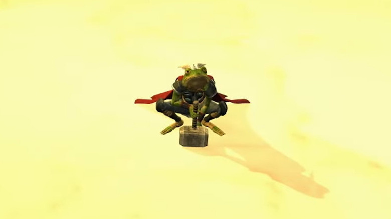 Throg standing before Loki