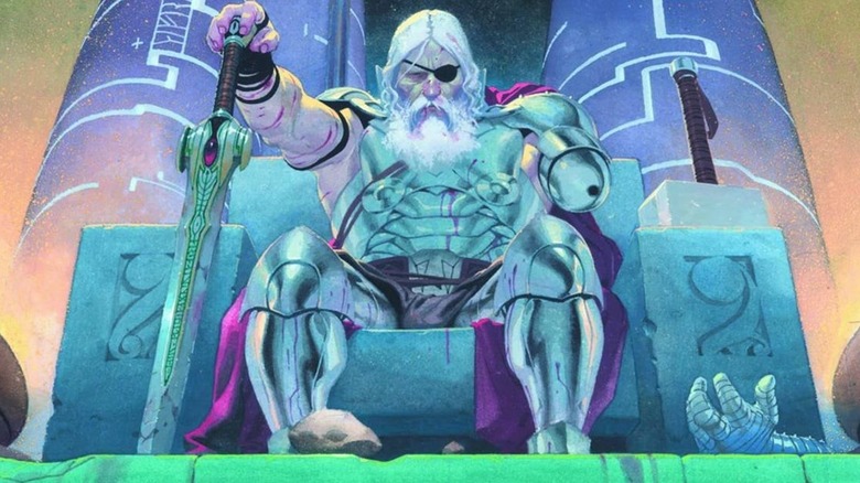 Old King Thor sitting on throne