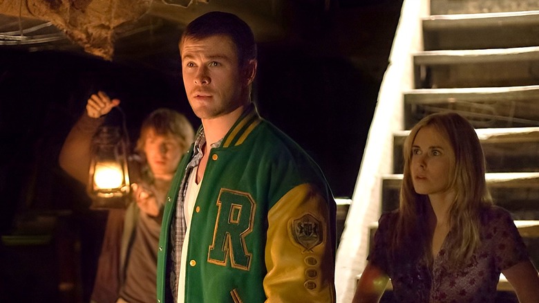 Curt enters the basement in Cabin in the Woods