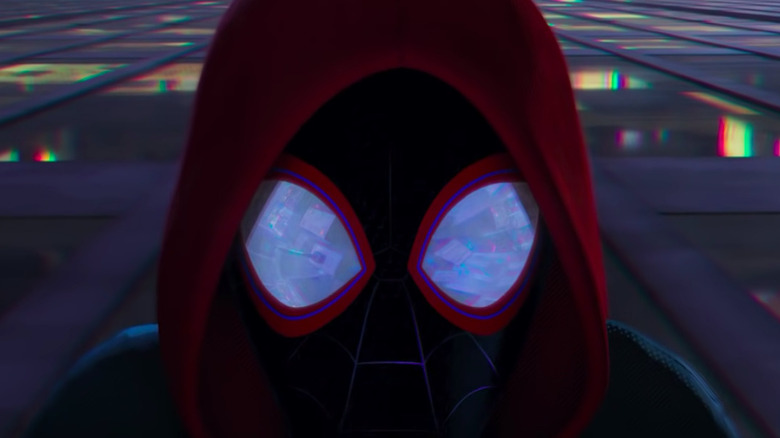 Miles Morales in his Spider-mask in Spider-Man: Into the Spider-Verse