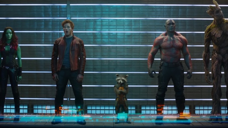 The Guardians of the Galaxy in a photo lineup