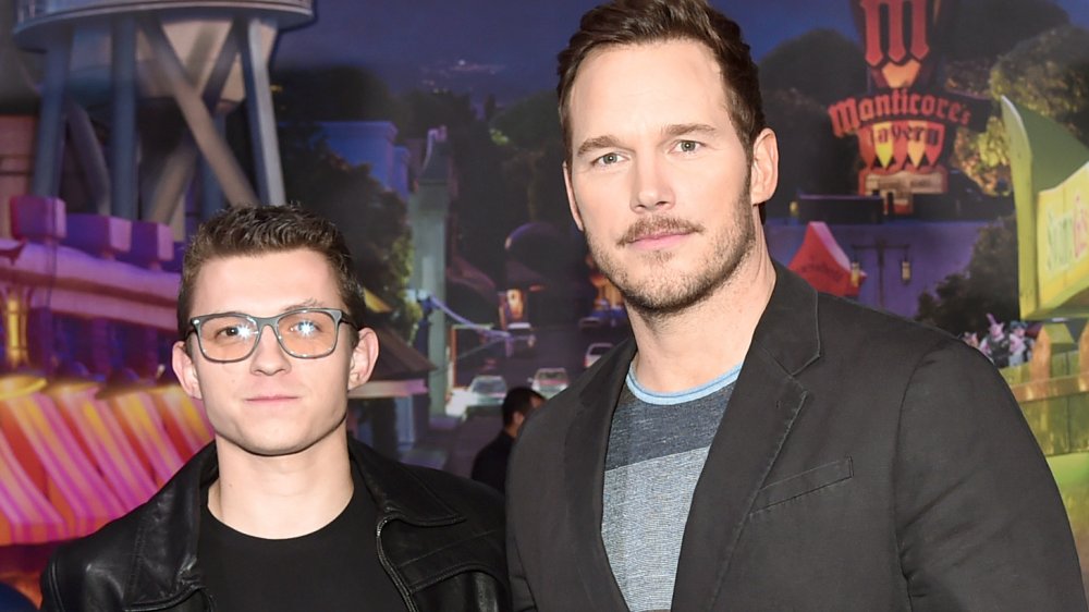 Tom Holland and Chris Pratt at the Onward world premiere