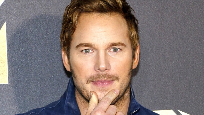 Chris Pratt pinching chin