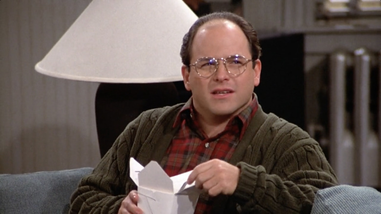 George Costanza eating takeout food