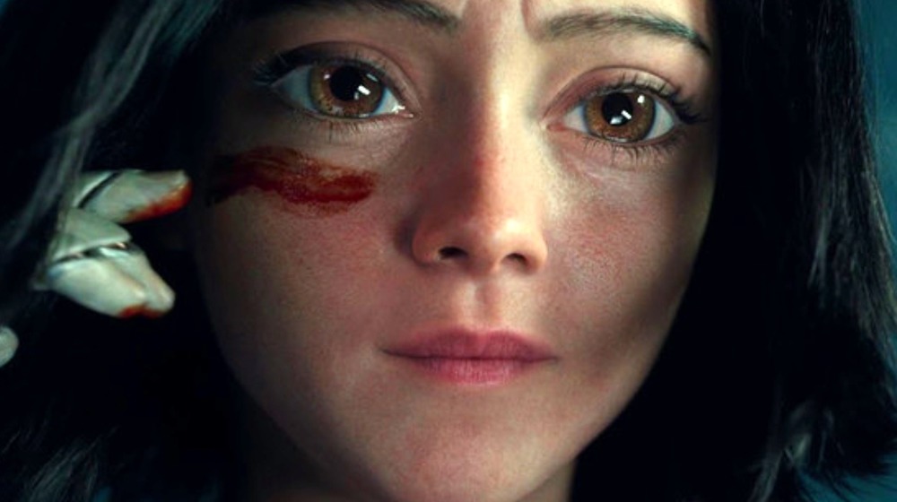 Alita with blood streak