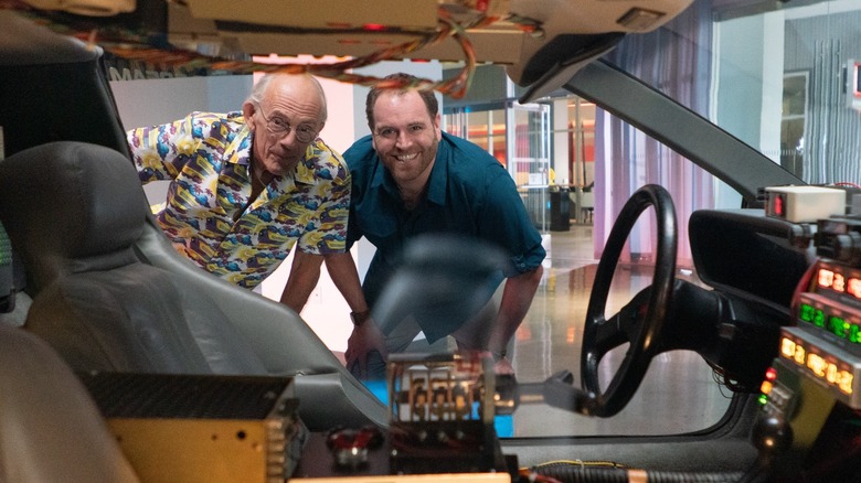 Josh Gates and Christopher Lloyd in "Expedition: Back to the Future"