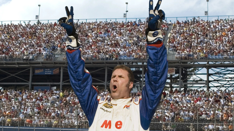 Ricky Bobby giving double peace signs