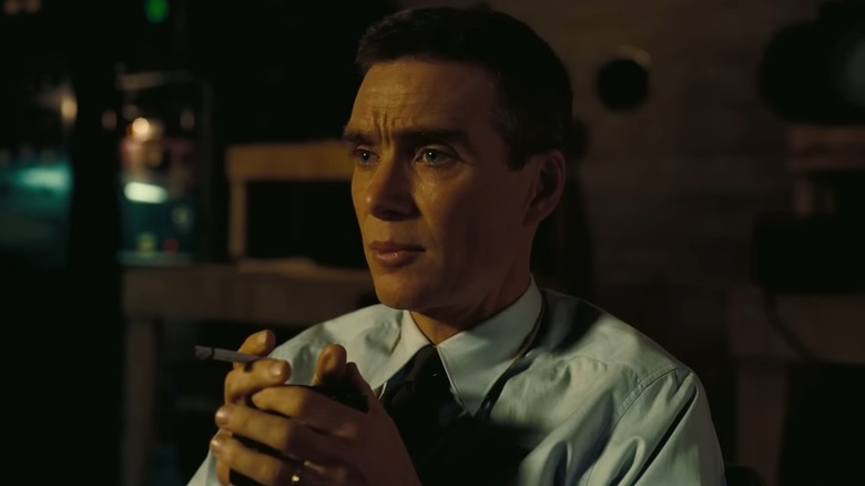 Oppenheimer holding a cigarette
