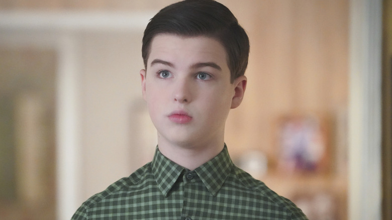 Sheldon Cooper listens intently in 'Young Sheldon'