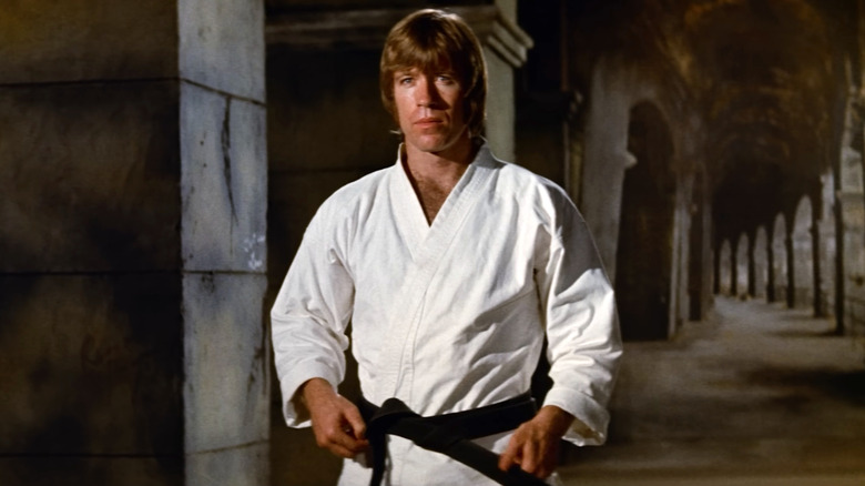 Colt wearing his karate gi in The Way of the Dragon