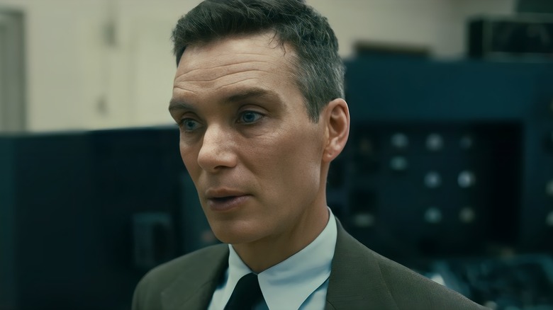 Cillian Murphy as Oppenheimer looking serious