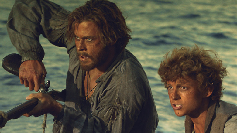 Owen Chase and Tom Nickerson prepare to battle the whale in "In the Heart of the Sea" (2015)