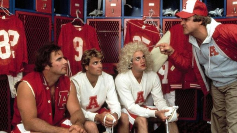 The Alpha Betas getting scolded by Coach Harris (John Goodman) in Revenge of the Nerds