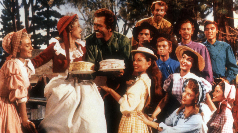 Everyone admiring Milly's cakes in Seven Brides for Seven Brothers