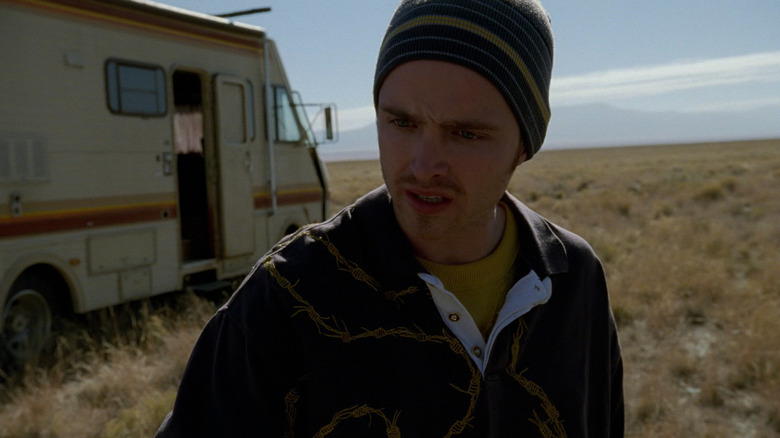 Jesse Pinkman by the RV on Breaking Bad