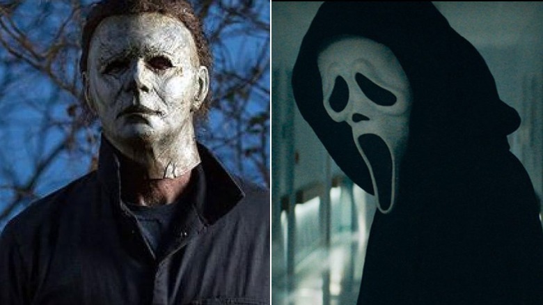Michael Myers and Ghostface killer stare at their victims